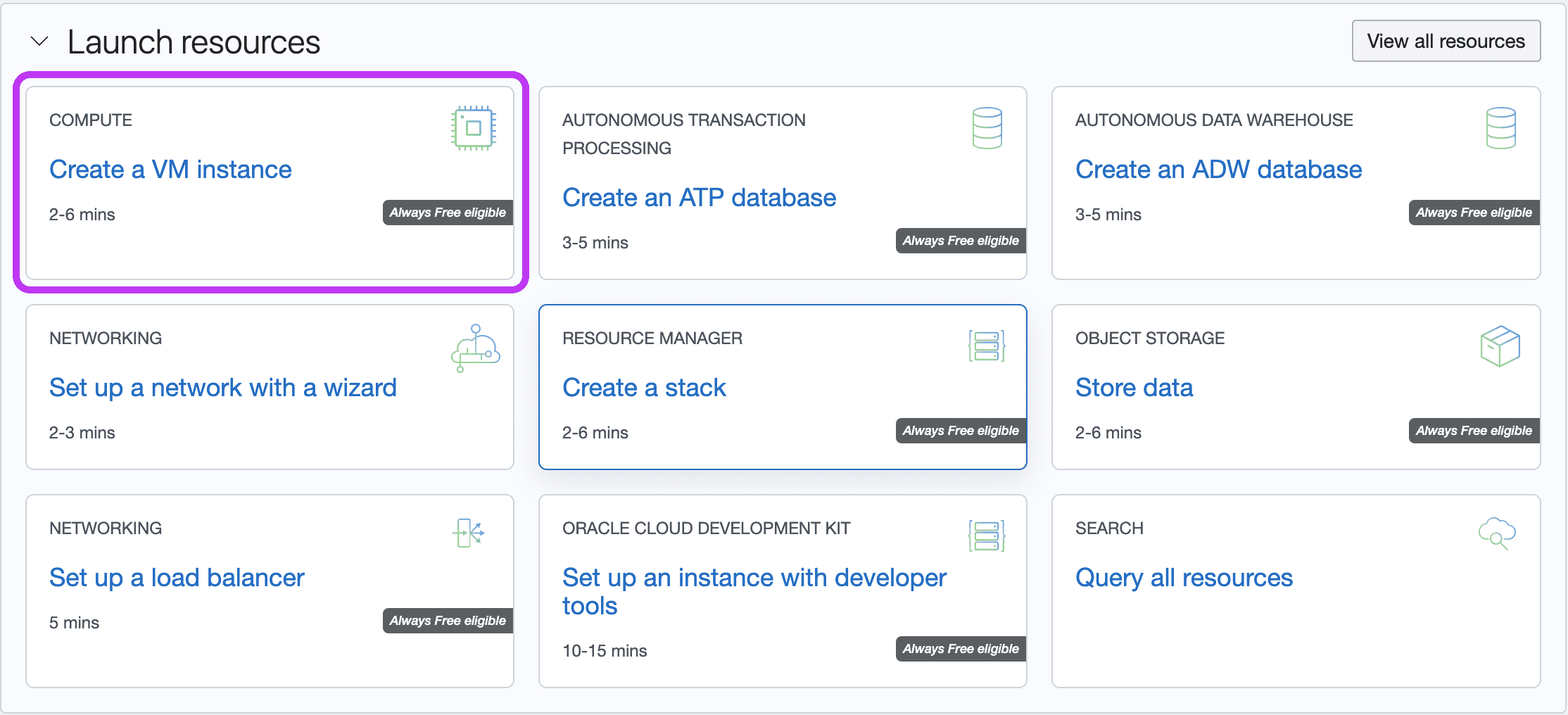 Always Free Oracle Cloud Computing Resources